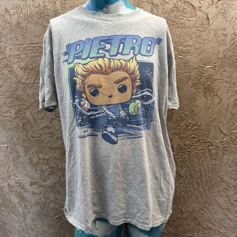 Funko Pop Pietro Marvel T-Shirt XL Quicksilver WandaVision Gray Tee